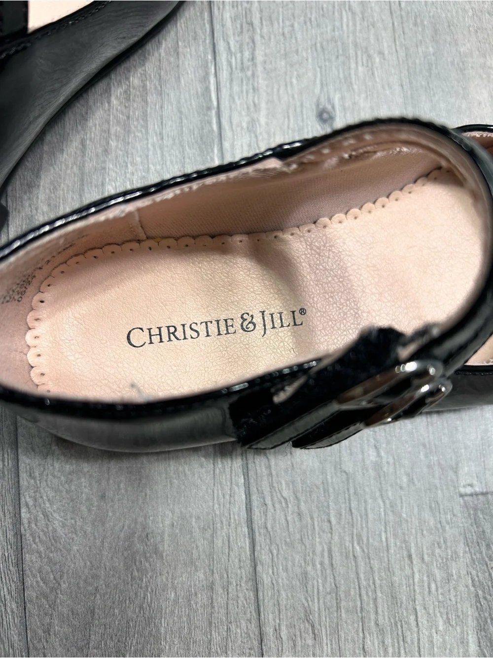 Christie & Jill Girls Black Dahlia Dress Shoes 12